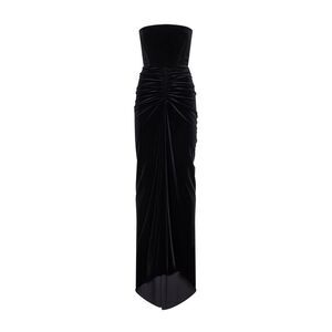 Alex Perry Women Black Velvet Strapless Gathered Dress